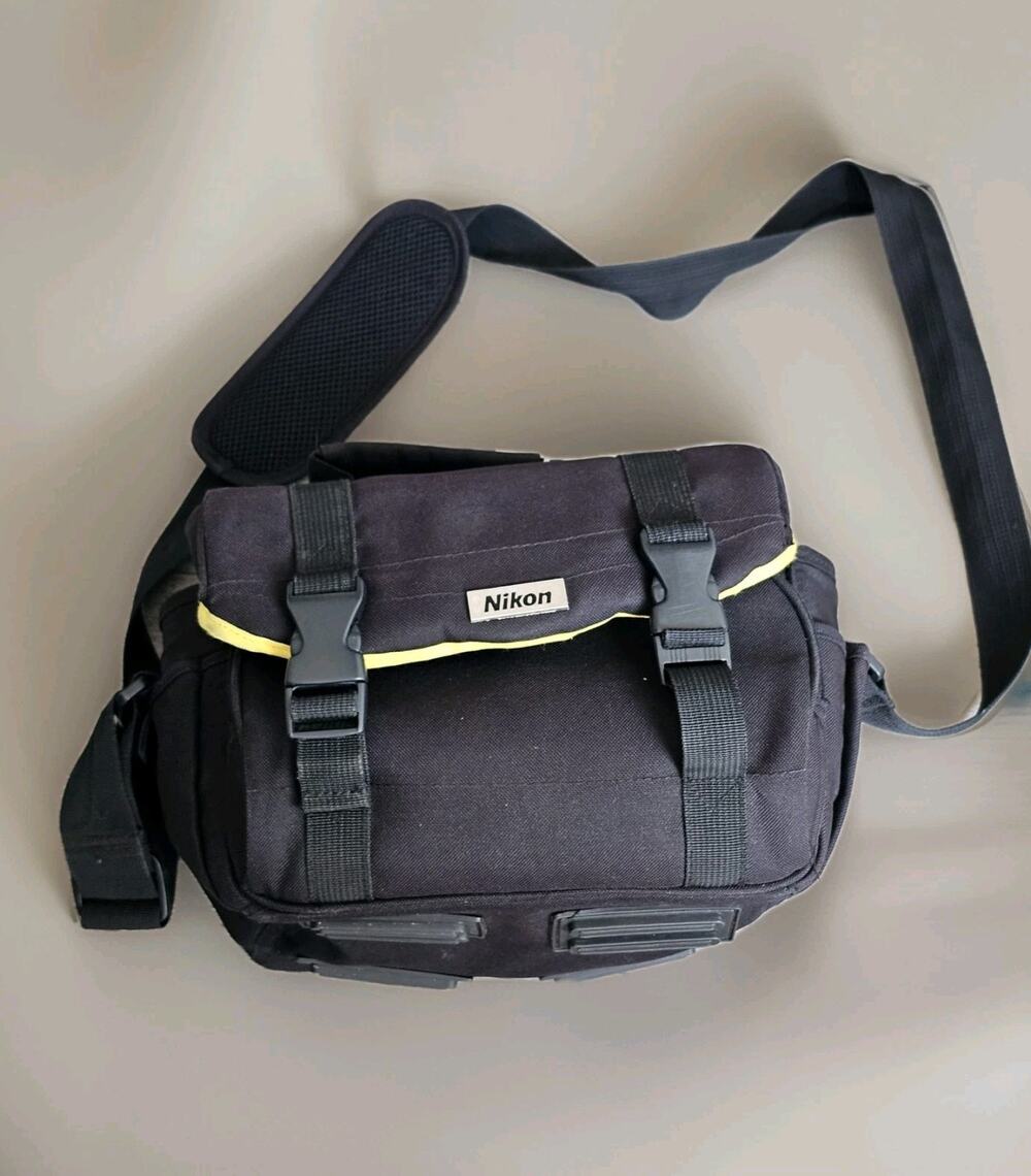 Nikon Black/Yellow Camera Shoulder Bag Padded With Multiple Pockets